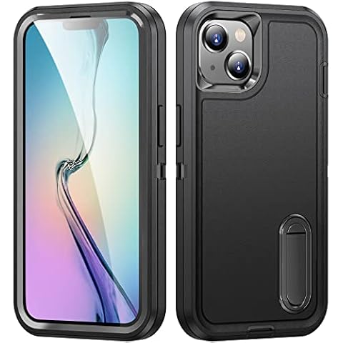 GRBeid Compatible with iPhone 15 Case Heavy Duty Shockproof Drop-Proof Triple Layer Defense Cove for iPhone 15 Case 6.1inch (Black) Cover