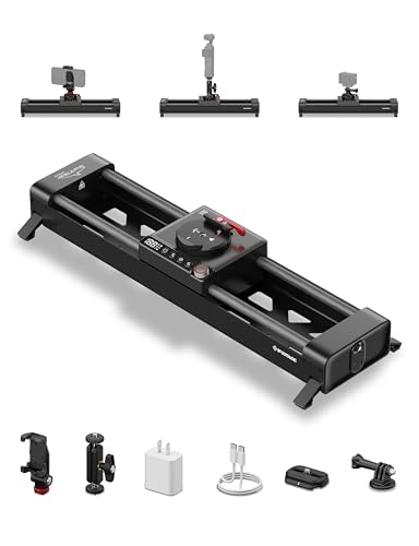 IFOOTAGE Shark Slider PICO PRO 15.75 Motorized Slider for DJI Pocket 3/4 Action Cameras and Smart Phones Dual-Axis 360 Panoramic 5 Modes Payload 3.3lb