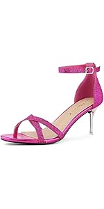 Sandalias De Tacón De Aguja Allegra K Con Plataforma Y Correa En T Rojo 41