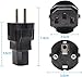 Toptekits EU European Schuko to C13 Power Converter, Euro CEE 7/7 Schuko Plug to IEC C13 Electrical Adapter, France Germany Computer Travel Plug Adapter