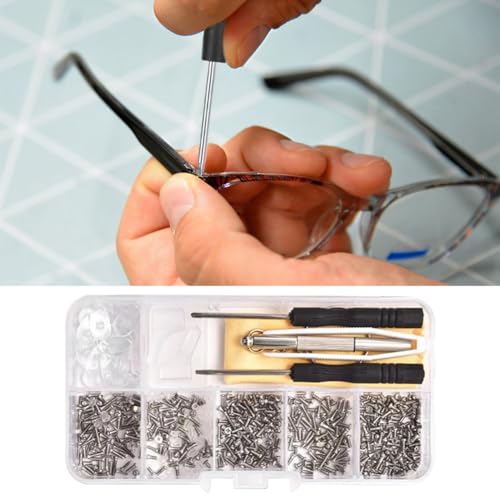 Ensemble Outils de Réparation de Lunettes,avec Petits écrous à Vis,Micro Tournevis,Réparation de Lunettes à Vis Micro,Vis de Réparation Minuscule...