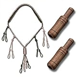 Teyva Daily 2 Pack Wooden Duck Hunting Whistles (12cm/4.72in) 1 Pcs 12 Loop Paracord Hunting Lanyard Realistic Waterfowl Game Call for Mallard Pheasant Goose