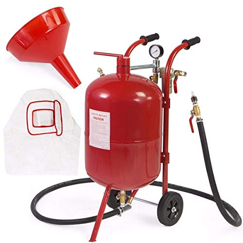 Mini 10 Gallon Portable Air Sandblaster Sand Blaster Kit High Pressure Tank Red - Thumbnail 2