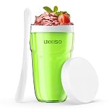 UKKISO Slushie Maker Cup Slush und Shake Maker mit Deckel, DIY Slushie Becher mit Gefrierkern für schnell gefrorene hausgemachte Einzelportion Slushie, Frucht-Smoothies und Milchshakes in Minuten