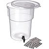 Carlisle FoodService Products Round Beverage Dispenser Drink Dispenser with Spigot for Catering, Plastic, 5 Gallons, Clear