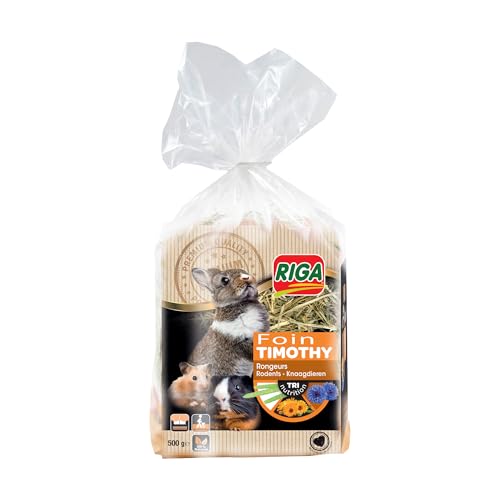 Riga - Foin Premium Timothy - Aux Fleurs Non Pressées - Aliment Complémentaire pour Rongeurs - Fléole des Prés, Fleurs De Bleuet Et De Souci - Idéal pour...