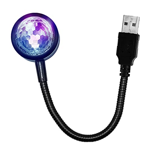 Eclairage Intérieur de Voiture,LED Intérieur pour Voiture Multicolore,Lampe d'Ambiance Voiture, 360 ° Réglable, USB Port, Eclairage d'Ambiance Romantique Portable pour soirée, DJ, Camion Camping Cover