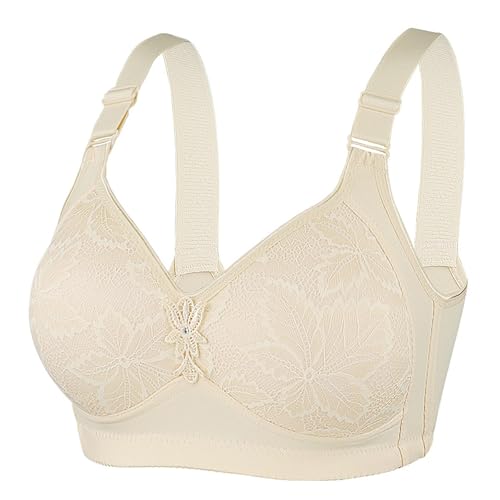 Genérico 2026 Sujetador cómodo Ajustable sin Aros para Mujer, Talla Grande (Beige, 36)