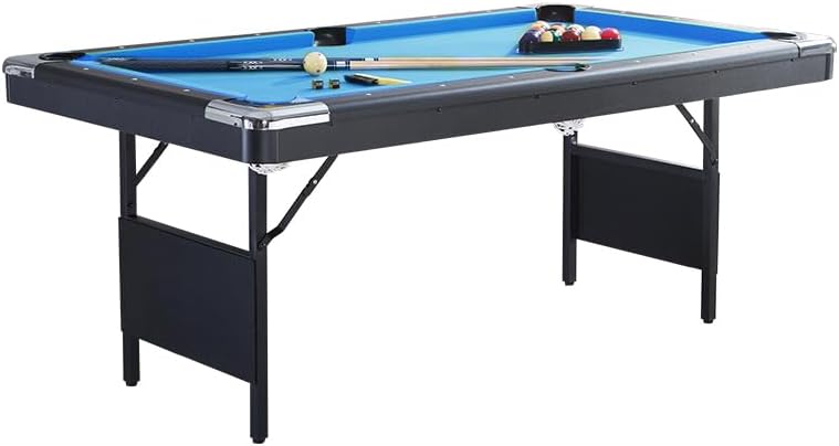 S.Q.F 7 ft Pool Table,Home & Professional Use Portable Foldable Heavy-Duty Wooden Frame Pool Table, Billiards Table, Includes 2 Cues,Full Set of Balls, Triangle Rack Chalk