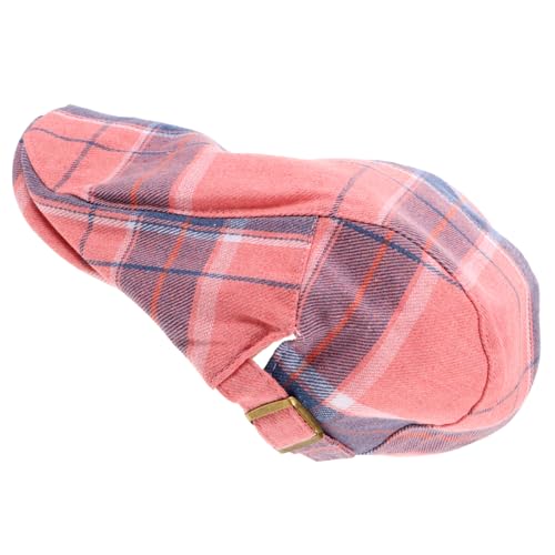 LIOOBO Beret Hat Newsboy Cap for Men Women Plaid Vintage Hat Adjustable Flat Cap Mens/Headwear Pink