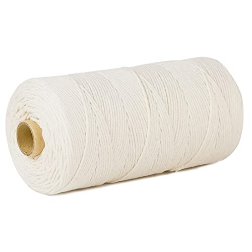 Image of PerkHomy Cotton Butchers Twine String 1100 Feet 2mm Twine for Cooking Food Safe Crafts Bakers Kitchen Butcher Meat Turkey Sausage Roasting Gift Wrapping Gardening Crocheting Knitting