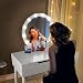 Produktbild CCLIFE Schminktisch mit Beleuchtung LED Licht Spiegel Hocker Frisiertisch Kosmetiktisch Makeup Table Weiß Modern