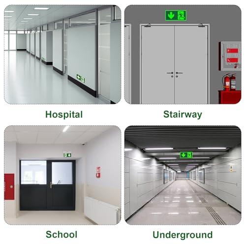 8 Stück Notausgangsschild Nachleuchtend Selbstklebend Fluchtwegschilder PVC Notausgang Schild Fluchtwegschilder Nachleuchtend Hochwertiges Notausgangsschild (300x150mm)