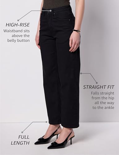 Image of Symbol Premium Women's Straight Fit Jeans | High Rise | Full Length | 5-Pocket (Available in Plus Sizes)