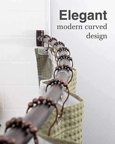 Adjustable Curved Shower Curtain Rod, Rustproof Aluminum, Adds Space And Adjusts From 36 In To 61 In, Telescoping Design, Elegant Parent (Bronze) #TOP4