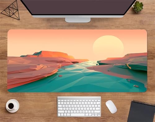Tapis de Souris Rivières abstraites, Tapis de Souris XXL 1000 x 500mm Tapis de Souris Gamer, Base Antidérapante en Caoutchouc Naturel pour PC, MacBook, Ordinateur Portable