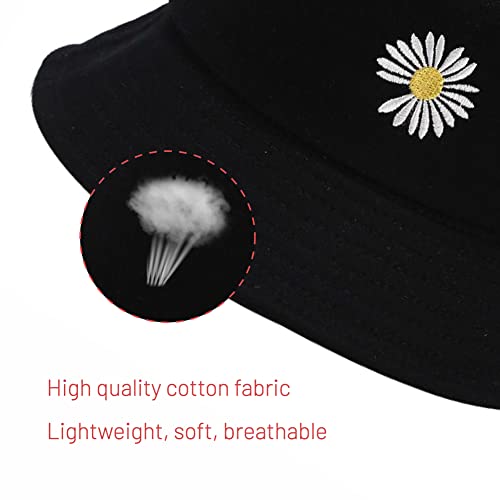 Image of Cotton Bucket Hat for Women Men Summer Travel Sun Beach Bucket Cap, Unisex Outdoor Fisherman Hat