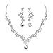Produktbild KaLaiXing Perlenkette Braut Diamant Schmuckset Damen Schmuckset Halskette Ohrringe Diamant Wassertropfen Kristall Anhänger Halskette + Ohrringe XL10