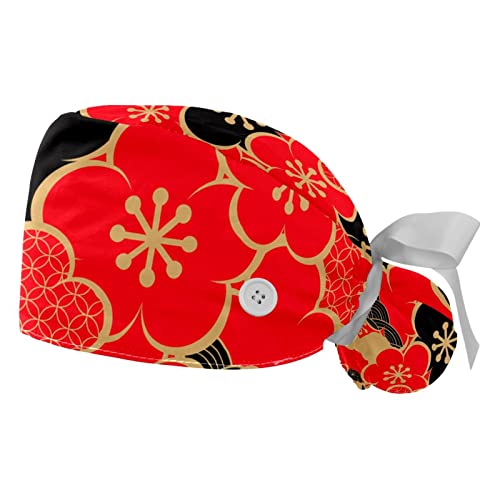 Chapeaux bouffants et casquettes de travail JDEZ imprimé fleuri pour homme et femme