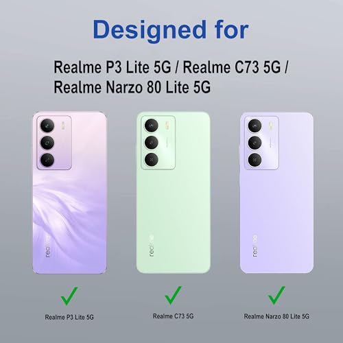 Image of amazon basics Back Case Cover for Realme P3 Lite 5G | Magnetic Case with Built-in Metal Ring | Supports MagSafe Charger, Wallet & Car Mount | Shockproof Hybrid PC + TPU | Black