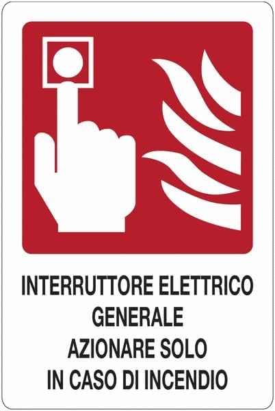 PIXLEMON Cartello Sicurezza Alluminio 30x20 Cm – Valvola Intercettazione Combustibile – Azionare Solo In Caso Di Incendio – Conforme D.Lgs. 81