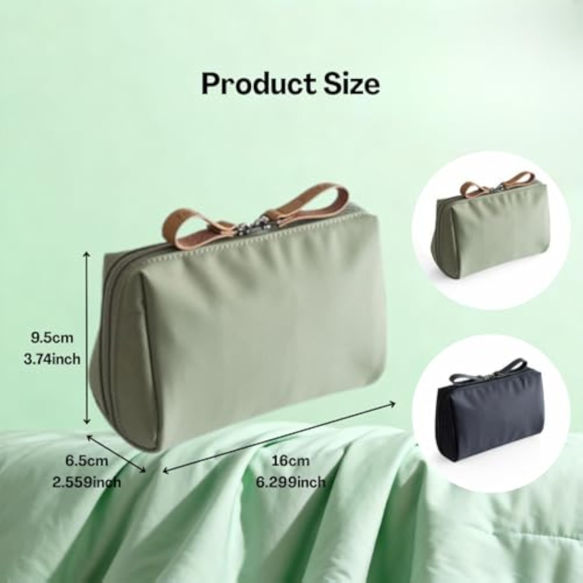 2 Pack Small Waterproof Makeup Pouch Set for Travel
