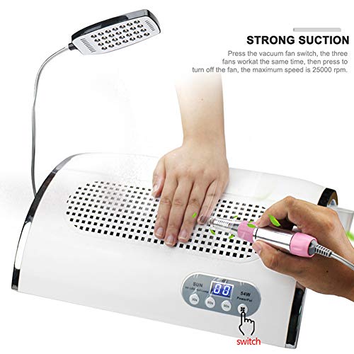 3 IN 1 Multifunktionale Nagelkunst Werkzeug Intelligent Nagellampe mit Timer Nagel Trockner Nagel Staubsauger… – Bild 3