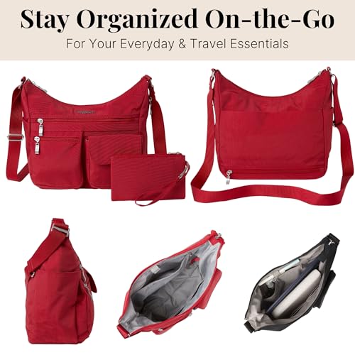 Image of Baggallini womens Everywhere Bagg Crossbody Women 11x9 Lightweight Nylon Hobo Water-resistant Travel Bag W /Rfid