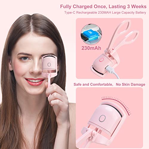 Heated Eyelash Curlers, Cyhentoon Rechargeable Electric Eyelash Curler Quick Natural Curling 2 Temperature Modes Heated Lash Curling Long Lasting Lash Tool #TOP4