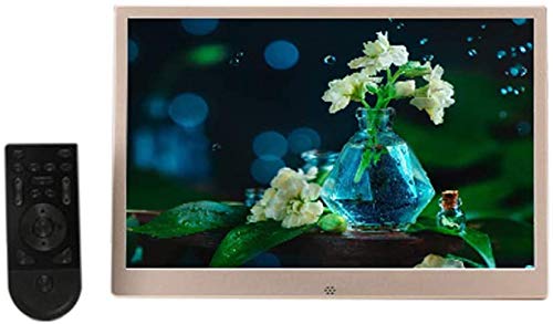 MYUYEE 13.3-Inch Digital Photo Frame, 1366X768 Full Hd Ips Display, Ultra-Thin Design, Includes Remote Control, Gold/Rose Gold. (Gold-13.3)