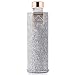 EQUA Glass Water Bottle - 25 oz - Leak Proof and BPA Free - from Borosilicate Glass and Felt Cover for Extra Protection (Rose Gold)