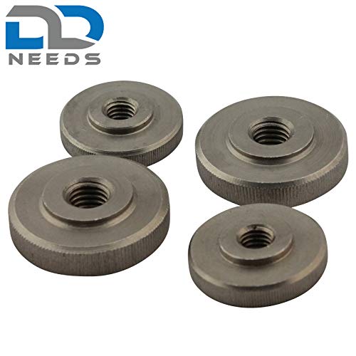 D2D | VPE: 4 Stück - Rändelmuttern M 8 nach DIN 467 niedrige Form aus Edelstahl A1 VA - mit gerändeltem Rand