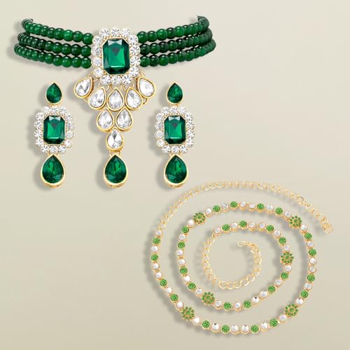 Image of Peora Crystal Faux Pearl Jewellery Gift Set for Women
