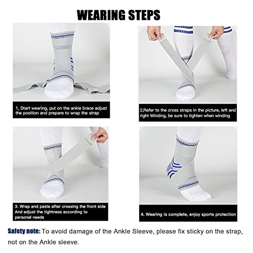 Intelive Ankle Brace Compression Sleeve (2 Pack), Adjustable Ankle Support For Men & Women, Breathable Ankle Sleeve W/Ankle Strap For Sprained Ankle, Swelling Relief Pain, Plantar Fasciitis, Achilles #TOP6