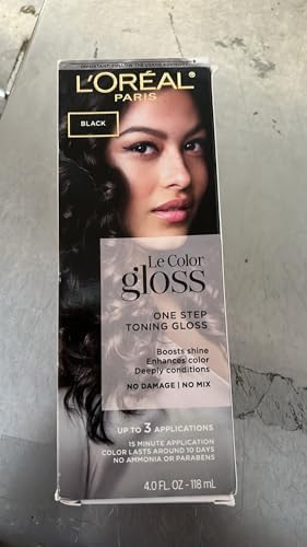 L’Oréal Paris Le Color One Step Toning Hair Gloss, Black Noir, 4 Ounce