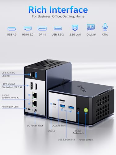 Image of GMKtec Mini PC AMD Ryzen 7 7735HS (8C /16T 4.75Ghz) Dual NIC LAN 2.5GbE 32GB LPDDR5 1TB NVME SSD Oculink, USB4, HDMI, USB-C Desktop Computer