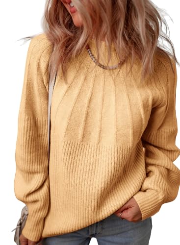 Image of Dokotoo Women's Turtleneck Oversized Sweaters Long Sleeve Pullover Knit Mock Neck Tops