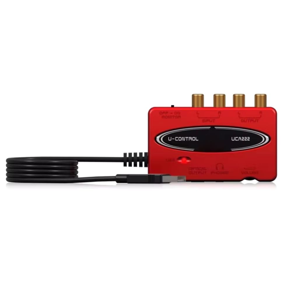 Interfaz de Audio USB U-Control UCA222 de Latencia Ultrabaja, 2 Entradas y 2 Salidas, con Salida Digital para Grabación en PC