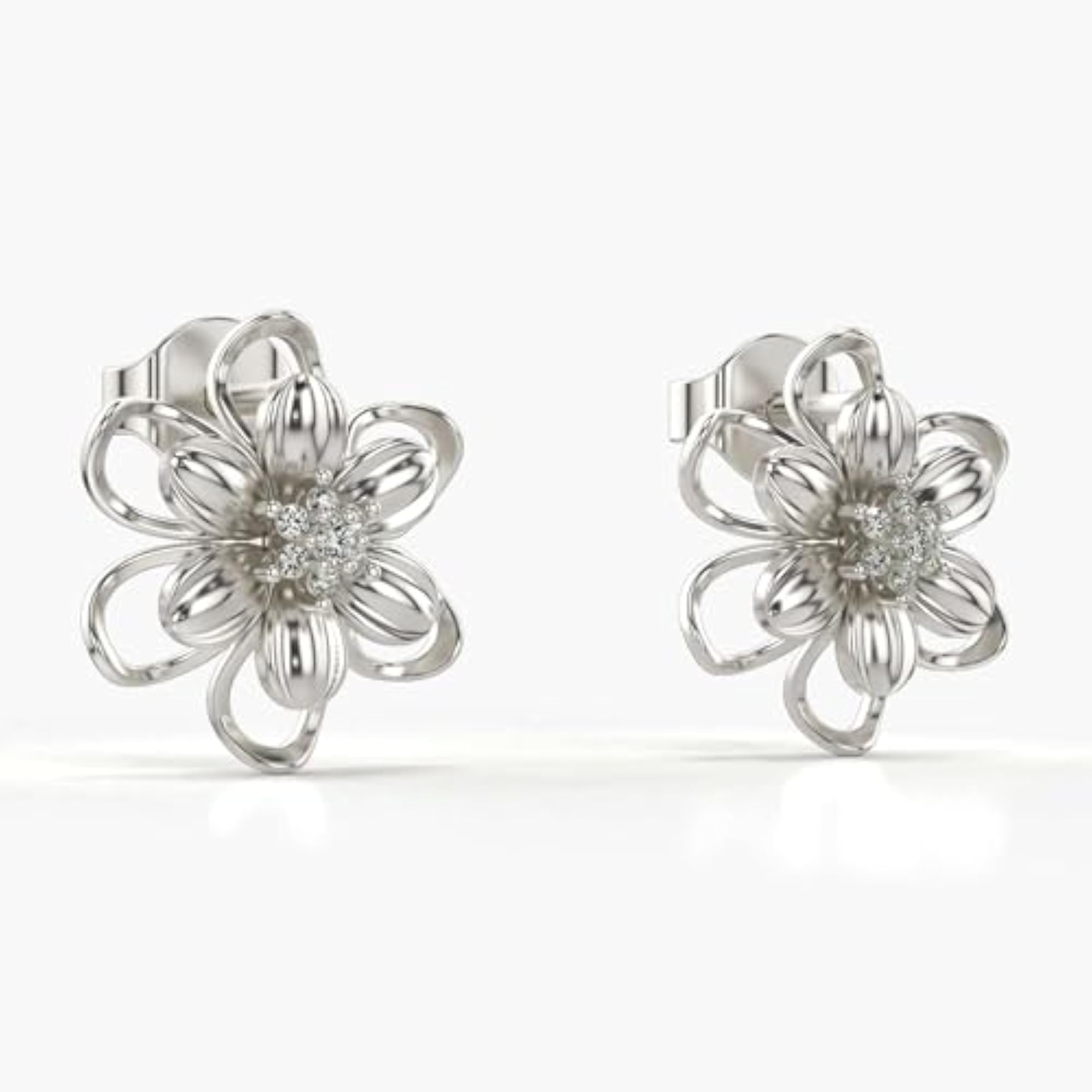 Women's Stylish Sterling Silver & Lab Grown Diamond 0.07cts Earrings