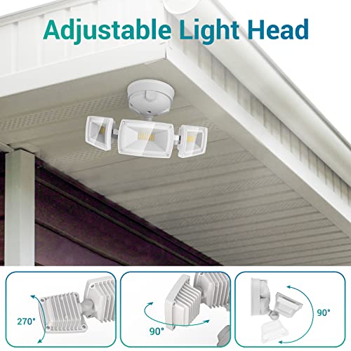 USTELLAR 55W Flood Lights Outdoor, Switch Controlled LED Flood Light Outdoor 5500LM 5000K, IP65 Waterproof Exterior Security Light,Outside Spotlight for Garage Eave Yard 2 Pack (White) - Thumbnail 6