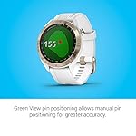 Garmin Approach S40, Smartwatch de golfe GPS elegante, leve com tela sensível ao toque, Ouro claro com faixa branca, 010-02140-02 22
