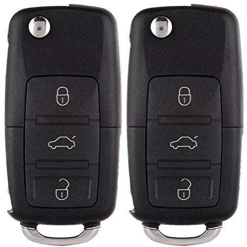 KEYALL 2 Pack 4 buttons Remote Control Car Key Fob 2000-2005 Fit for Volkswagen Beetle 1.8L,2000-2006 Fit for Volkswagen Beetle 1.9L HLO1J0959753T,NBG8137T,IJ0959753F,2AOKM-FD-V2,HLO1J0959753DC