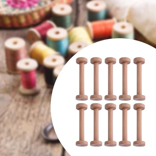 Suministros para manualidades: 10 bobinas de madera sin enredos 6