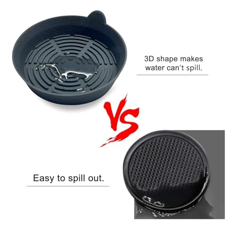 Image of Silicone Car Cup Coaster Set of 4 | Compatible with Audi A8 | Anti-Slip Cup Holder Insert | Black
