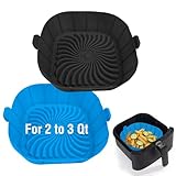 Air Fryer Silicone Liners for 2 to 3 QT Small Air Fryers, Non-Stick Reusable...
