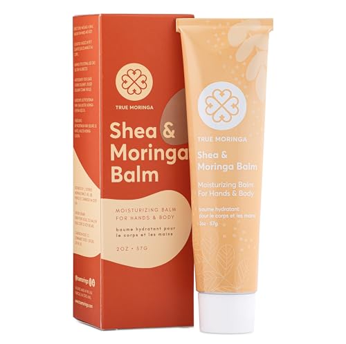 True Moringa Shea & Moringa Balm | Scar and Stretch Mark Repair | Intensive Hydrating Dry Skin Cream for Hands and Body | For Rough, Dry, & Sensitive Skin Unscented Fragrance Free | 2oz.