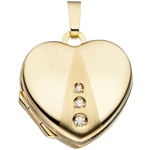 Preisvergleich Produktbild Jobo Damen-Medaillon Herz aus 8 Karat 333 Gold mit Zirkonia