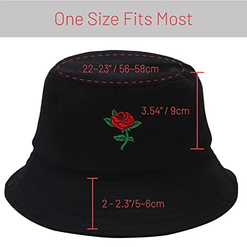 Image of Cotton Bucket Hat for Women Men Summer Travel Sun Beach Bucket Cap, Unisex Outdoor Fisherman Hat