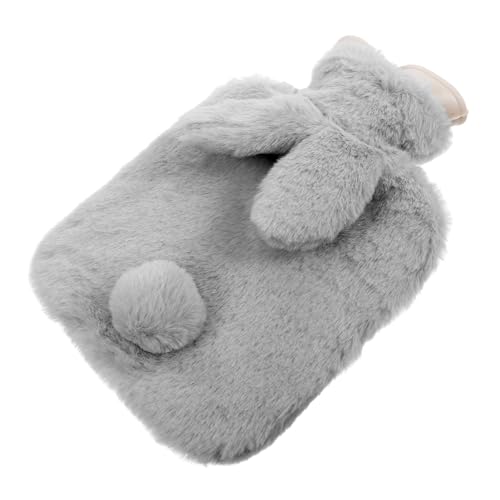 SWOOMEY Bolsa de Agua Caliente de 500ml con Cubierta de Felpa Suave en Forma de Conejo, Calentador Multifuncional para Manos y Abdomen en Temporada de Invierno
