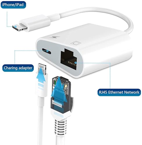 PAINICA Apple MFi認定2イン1 Lightning to Ethernetアダプター iPhone/iPad/iPod用 PAINICA-2in1RJ45 の商品画像 1
